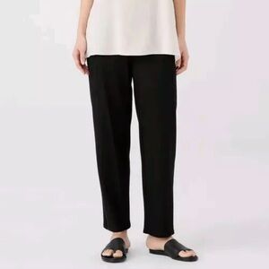 Eileen Fisher Lightweight Crepe Black Trouser Pants L